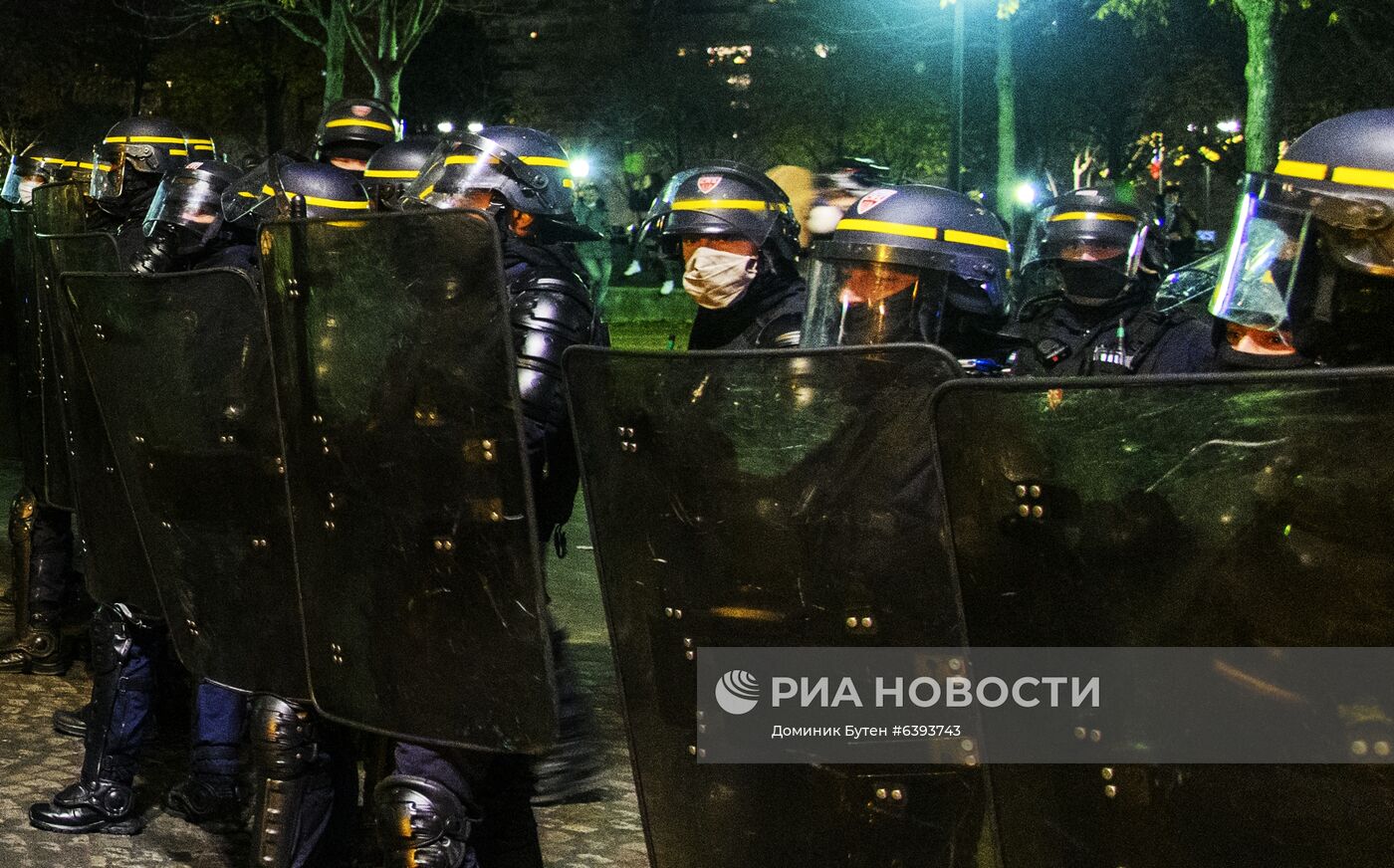 Акция протеста в Париже