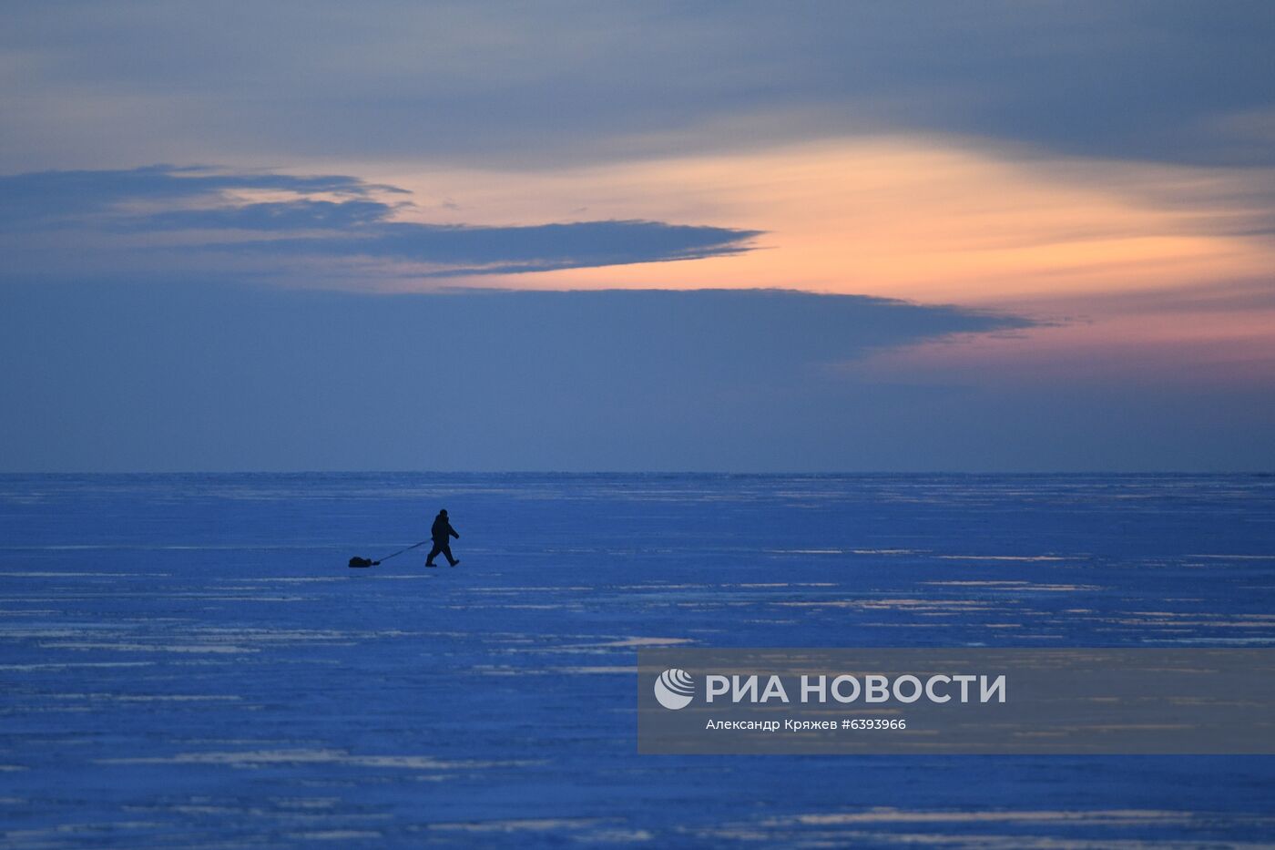 Замерзшее Новосибирское водохранилище