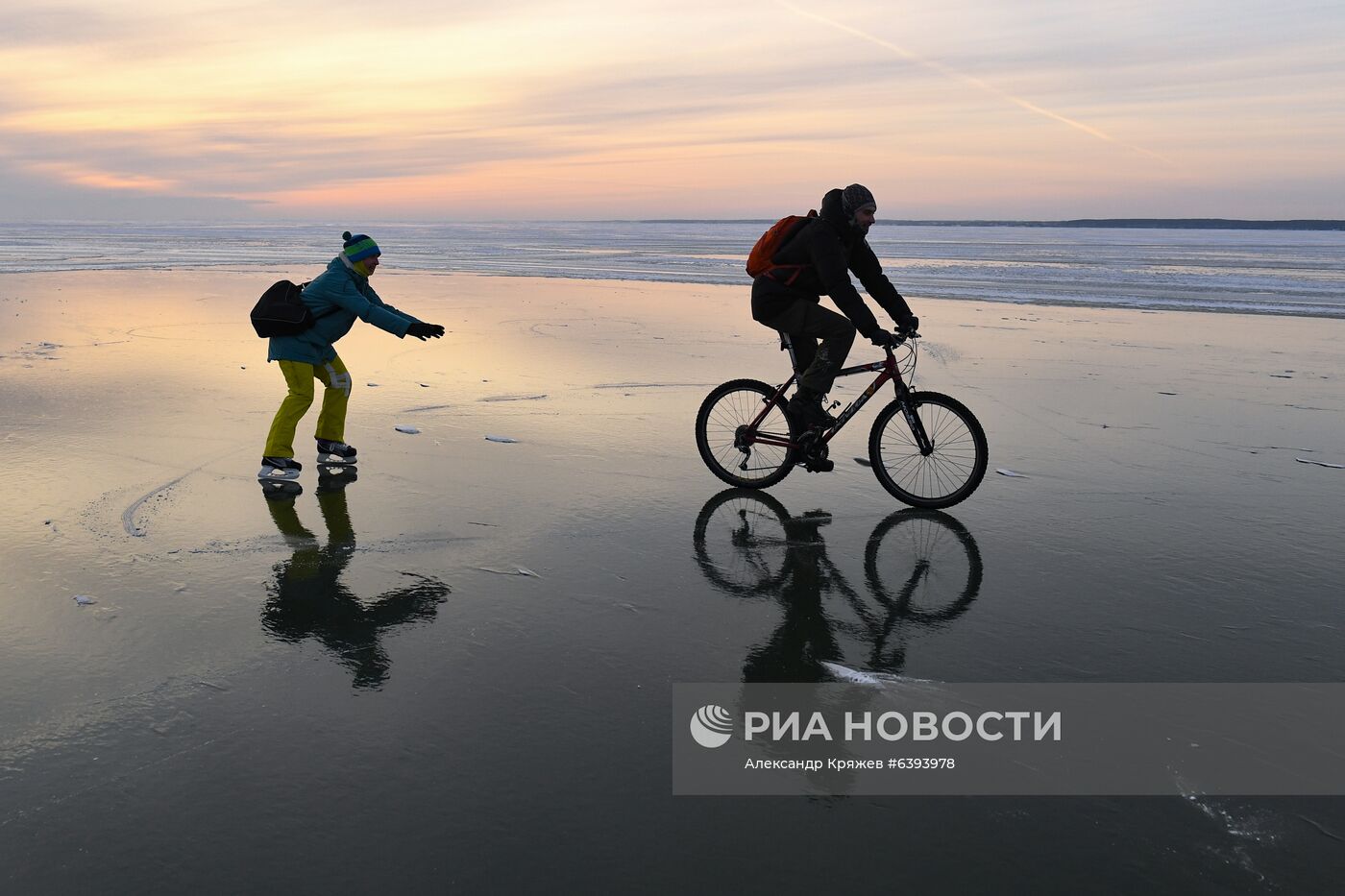 Замерзшее Новосибирское водохранилище