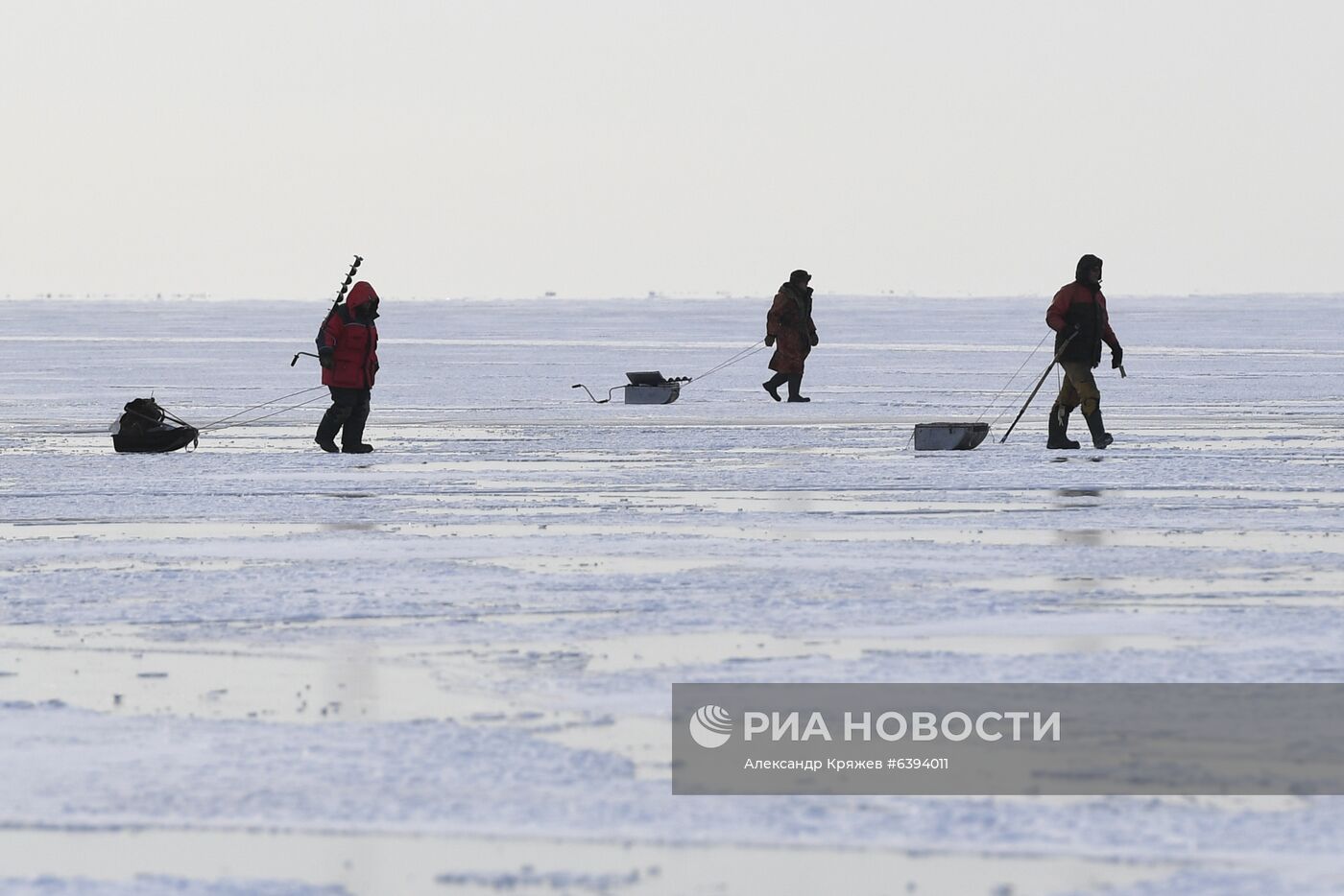 Замерзшее Новосибирское водохранилище