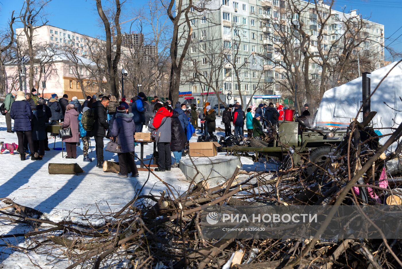 Последствия снежного циклона в Приморье