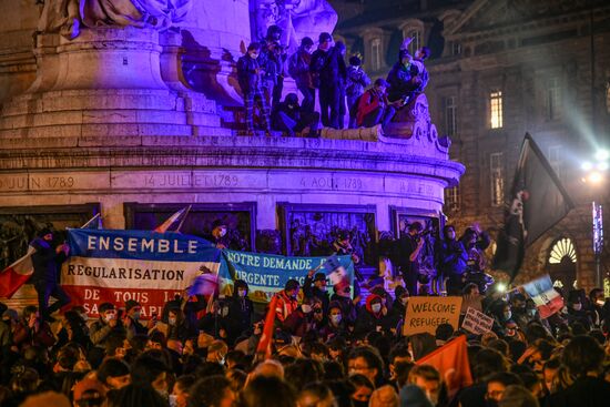 Акция протеста в Париже
