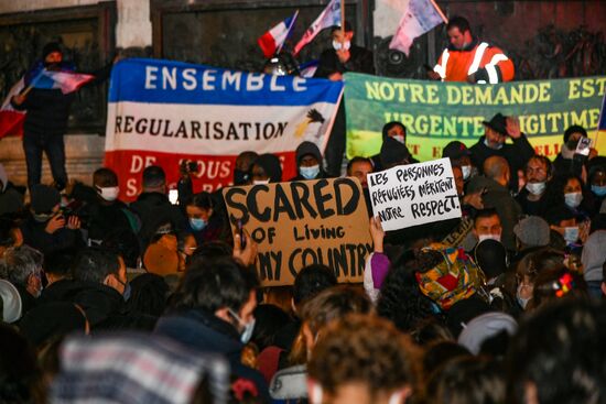 Акция протеста в Париже