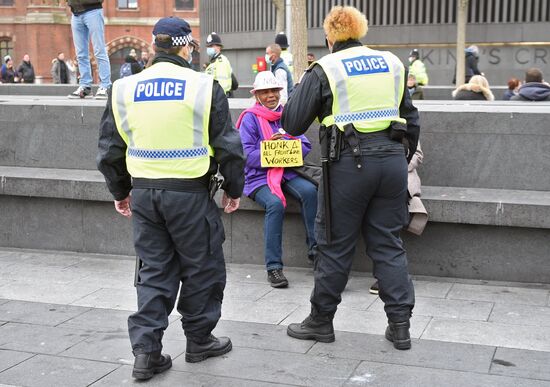 Акция протеста против мер по борьбе с коронавирусом в Лондоне