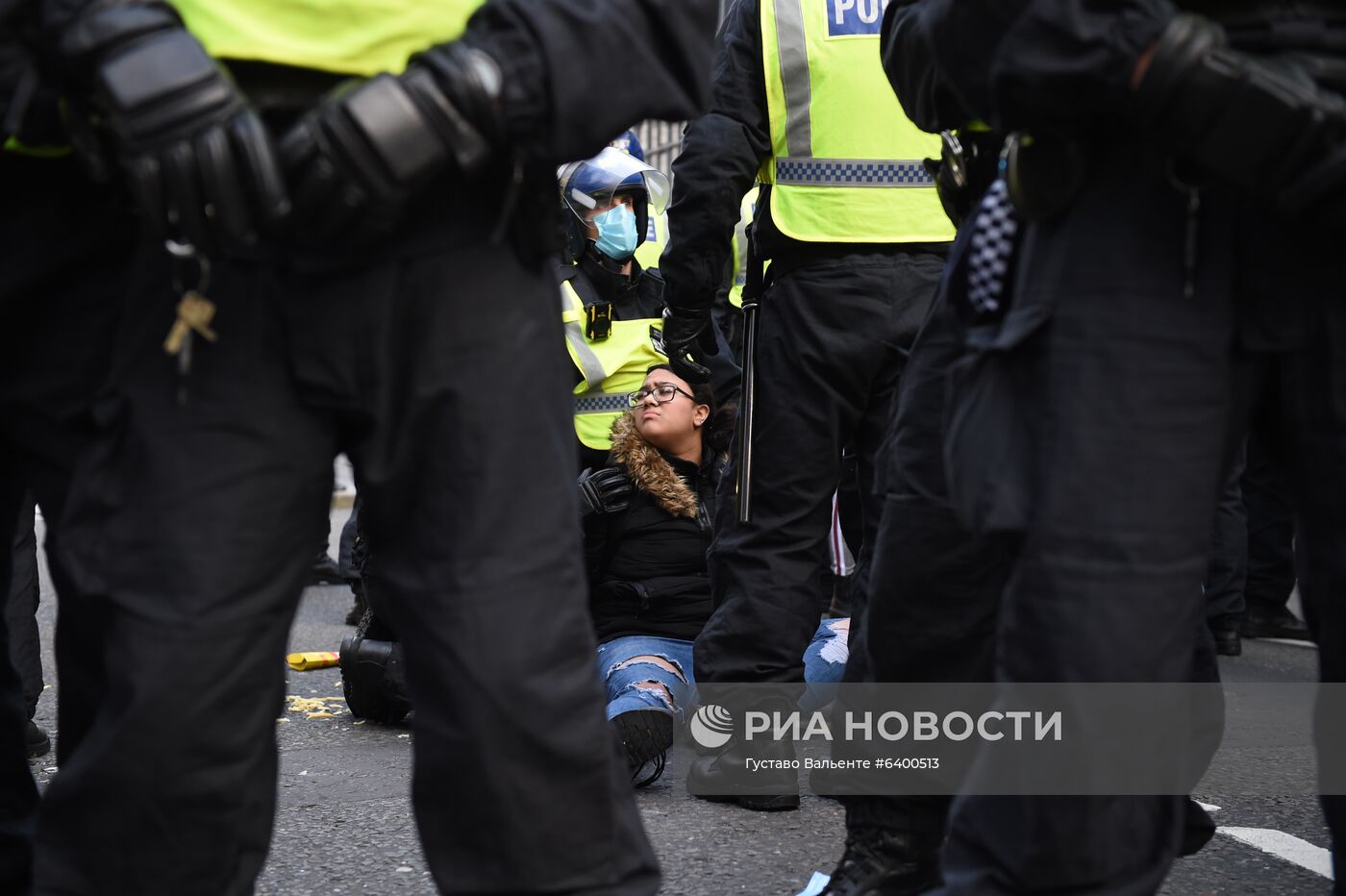 Акция протеста против мер по борьбе с коронавирусом в Лондоне