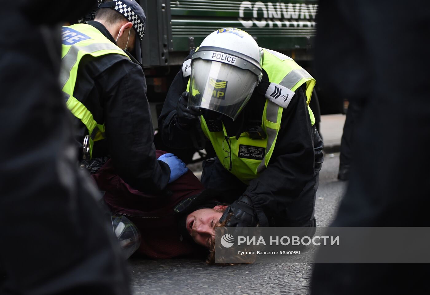 Акция протеста против мер по борьбе с коронавирусом в Лондоне