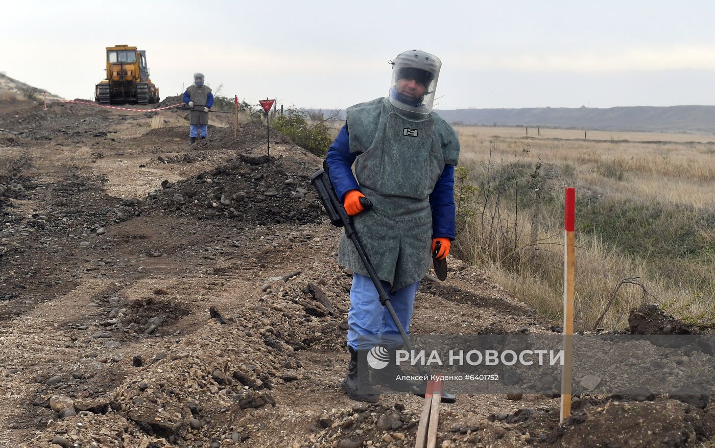 Строительство дороги Тертер-Суговушан в Азербайджане