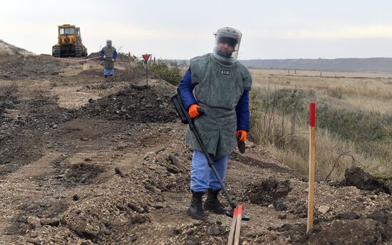 Строительство дороги Тертер-Суговушан в Азербайджане