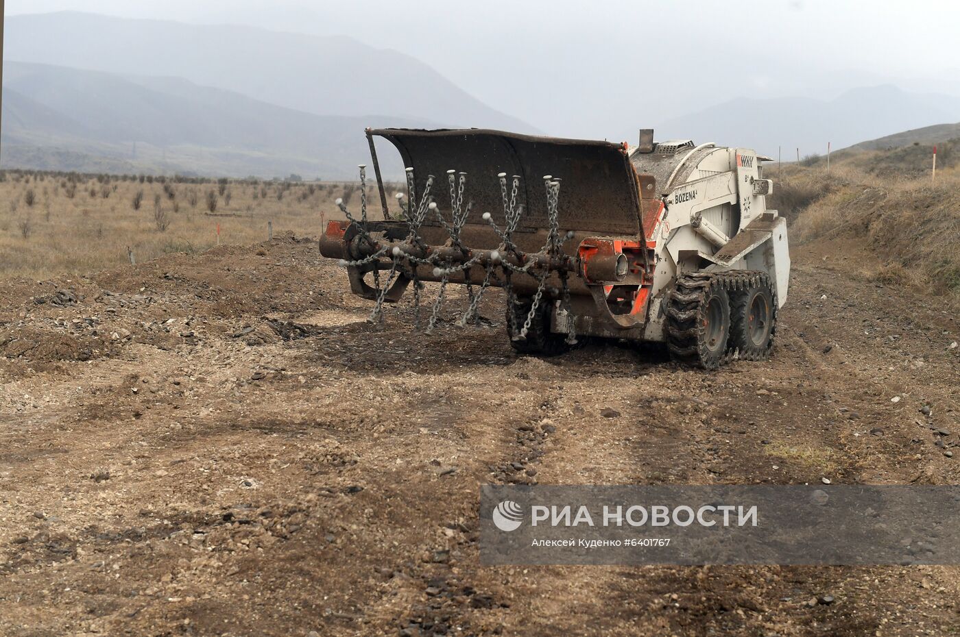 Строительство дороги Тертер-Суговушан в Азербайджане