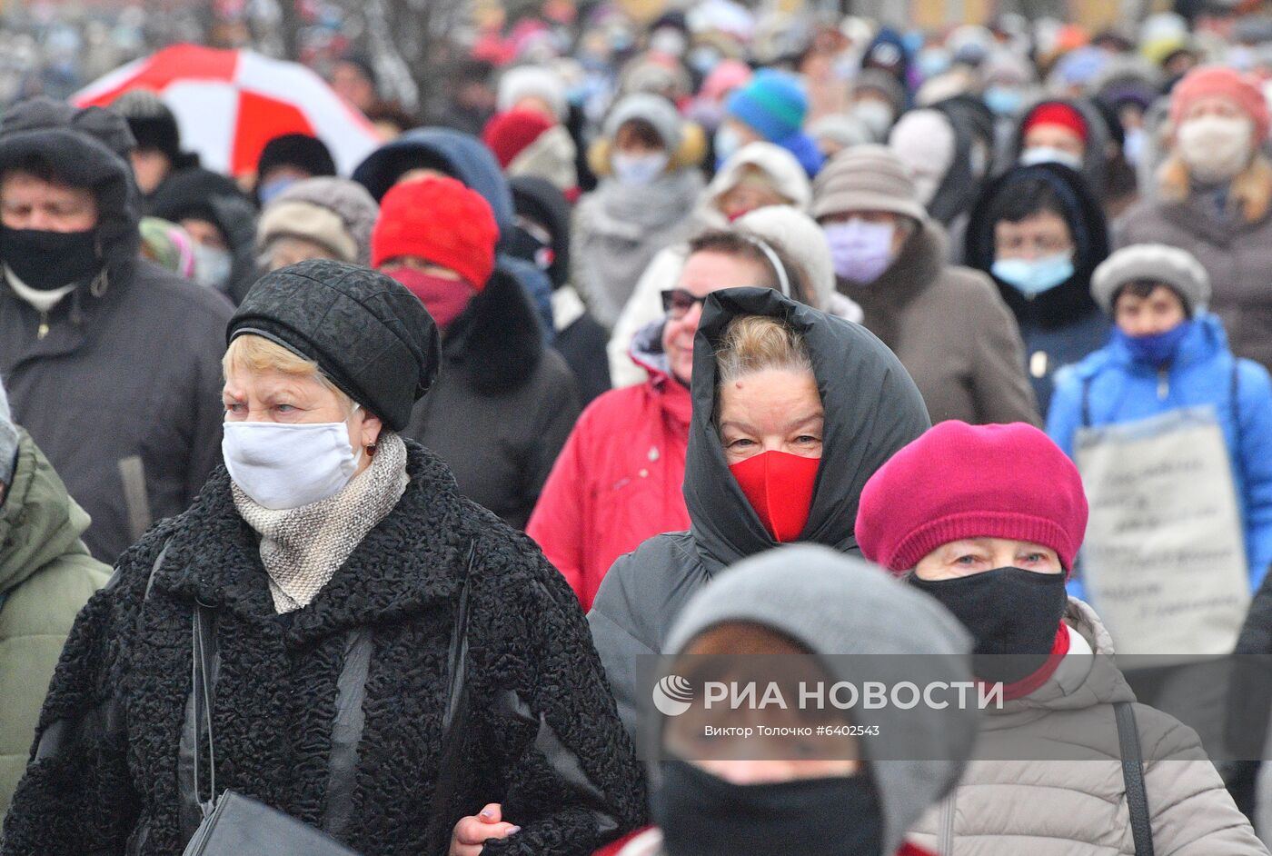Акция протеста пенсионеров в Минске