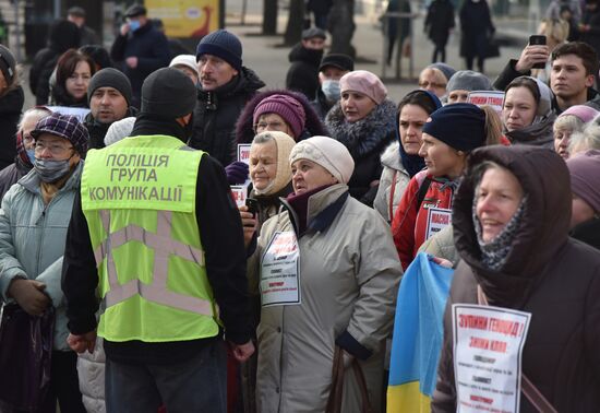 Акция против вакцинации от коронавируса во Львове
