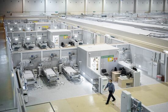 Открытие реанимационного отделения коронавирусного госпиталя на ВДНХ