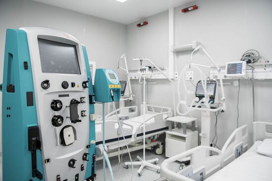 Открытие реанимационного отделения коронавирусного госпиталя на ВДНХ