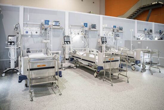 Открытие реанимационного отделения коронавирусного госпиталя на ВДНХ