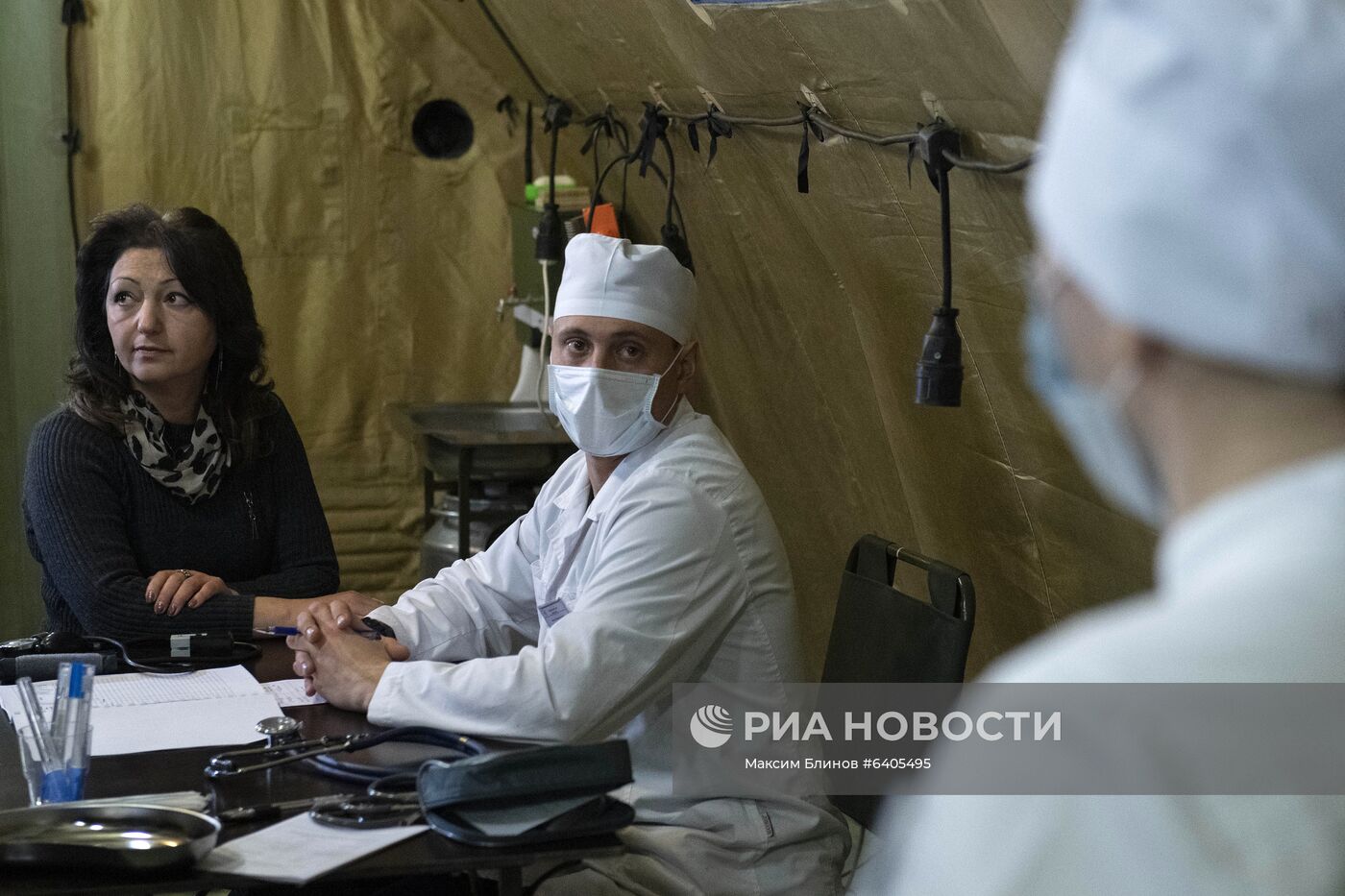 Работа российского военного госпиталя в Степанакерте 