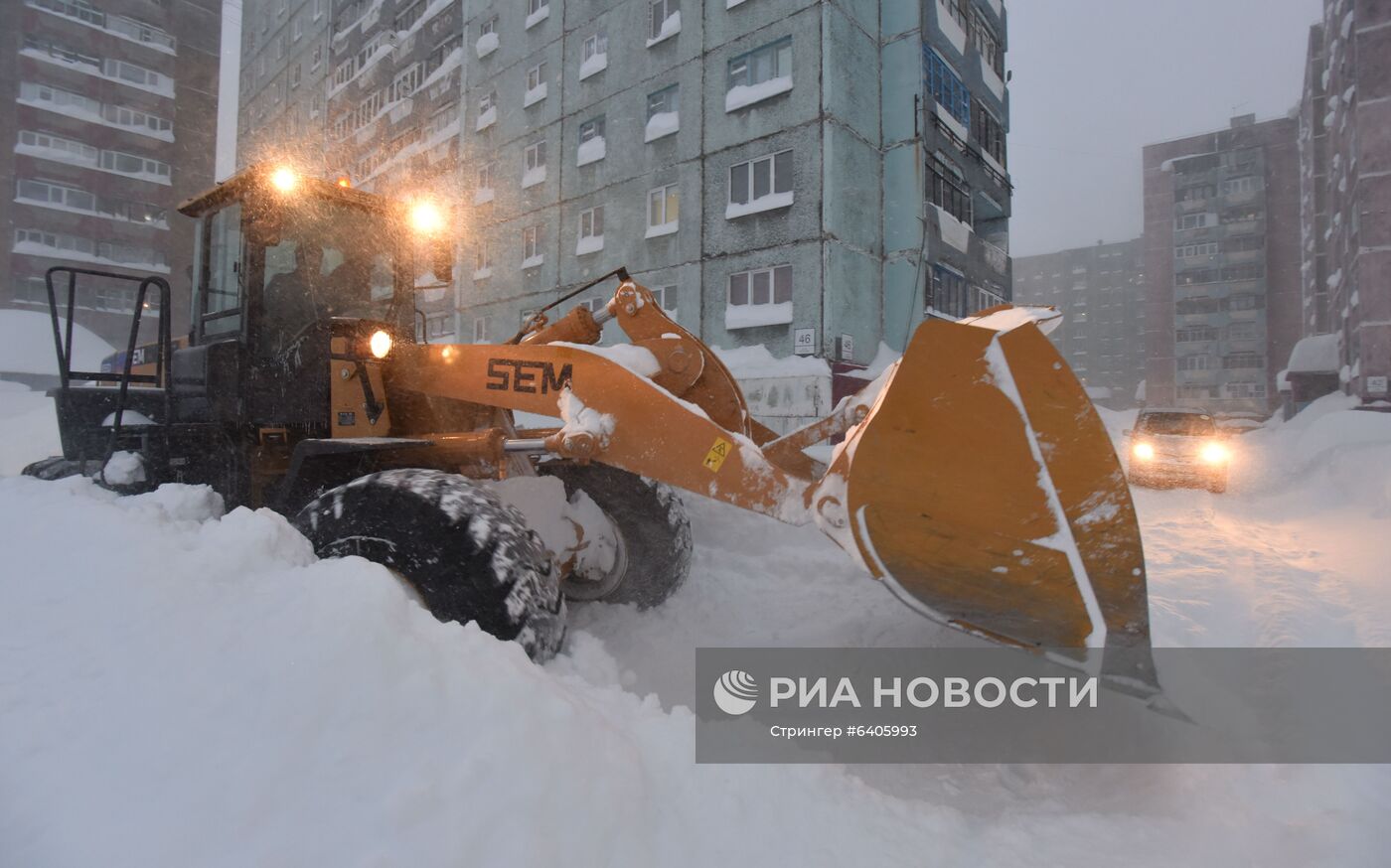 Снегопад в Норильске