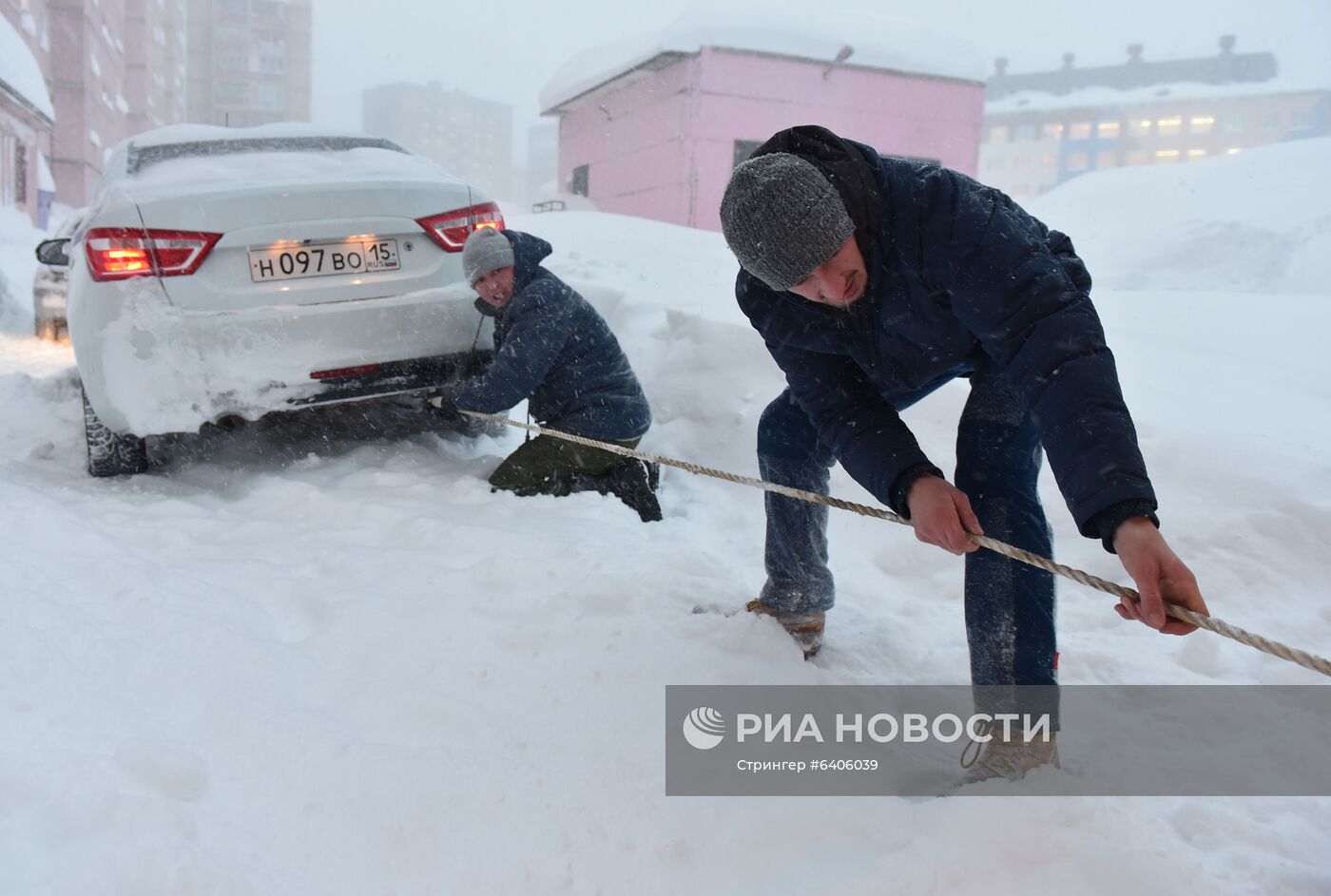 Снегопад в Норильске