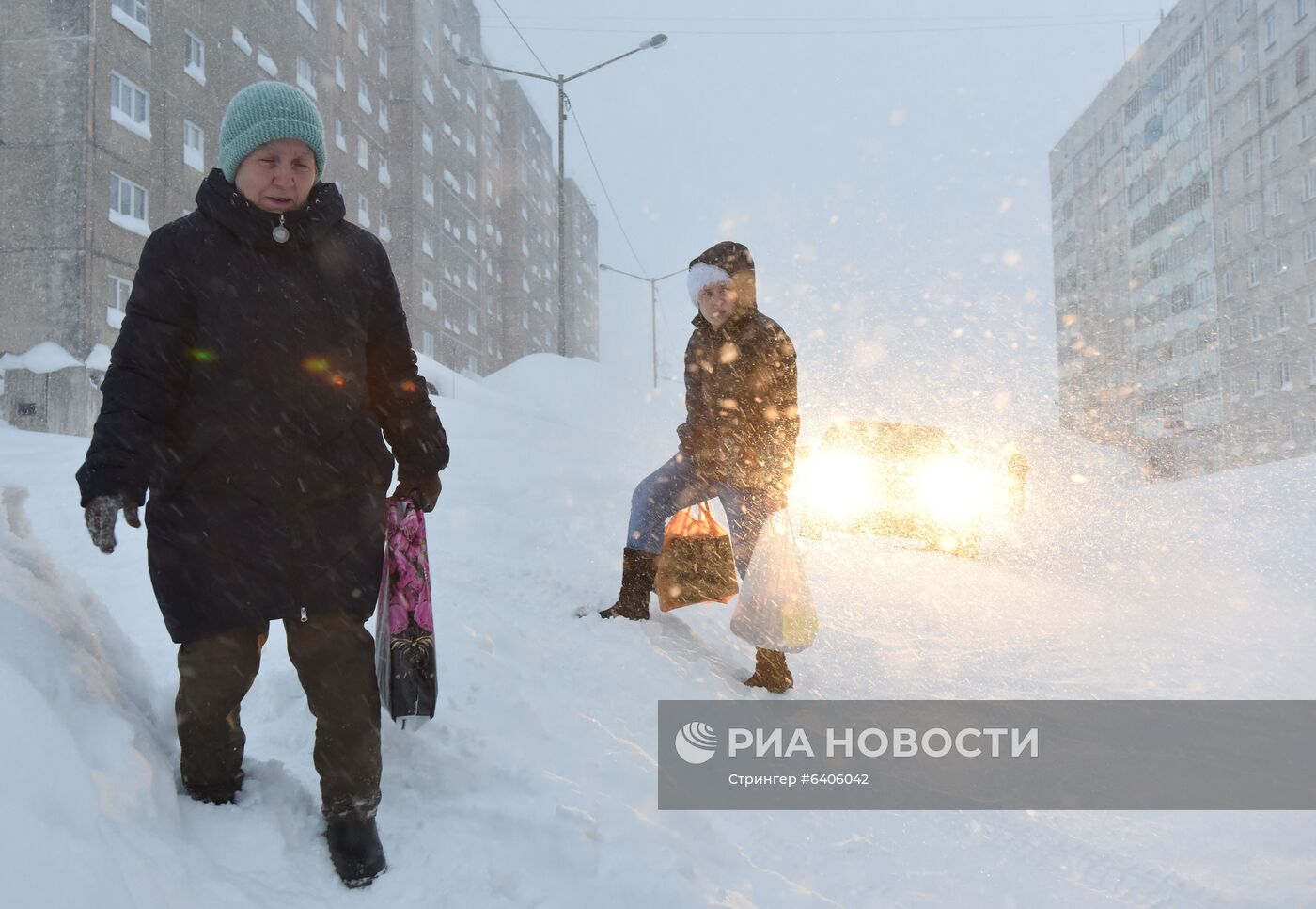 Снегопад в Норильске