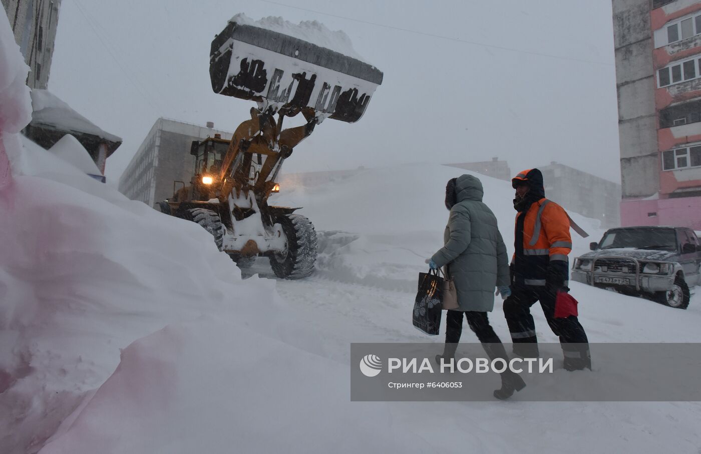 Снегопад в Норильске