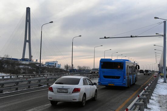 Открытие моста на остров Русский 