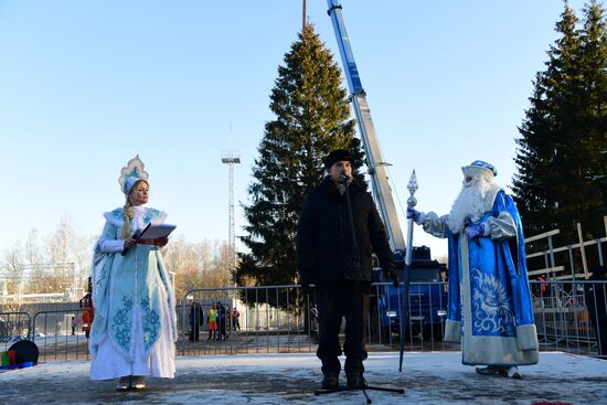 Рубка главной новогодней елки страны в Подмосковье