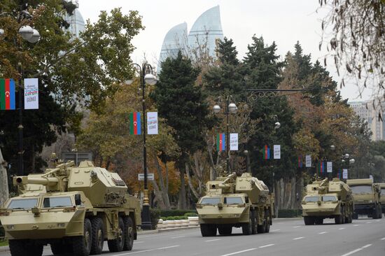 Репетиция военного парада в Баку