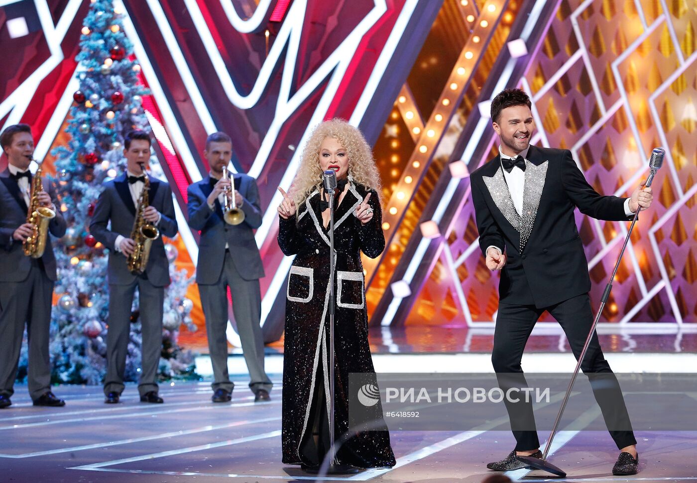 Съемки программы "Новогодний голубой огонек" на телеканале "Россия 1"
