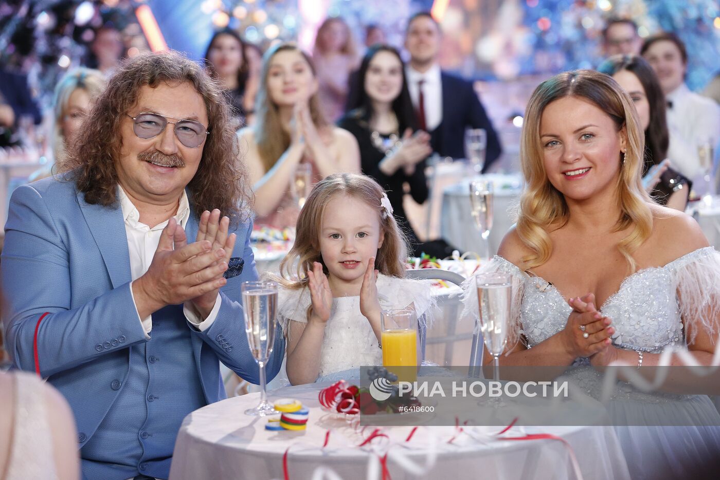 Съемки программы "Новогодний голубой огонек" на телеканале "Россия 1"
