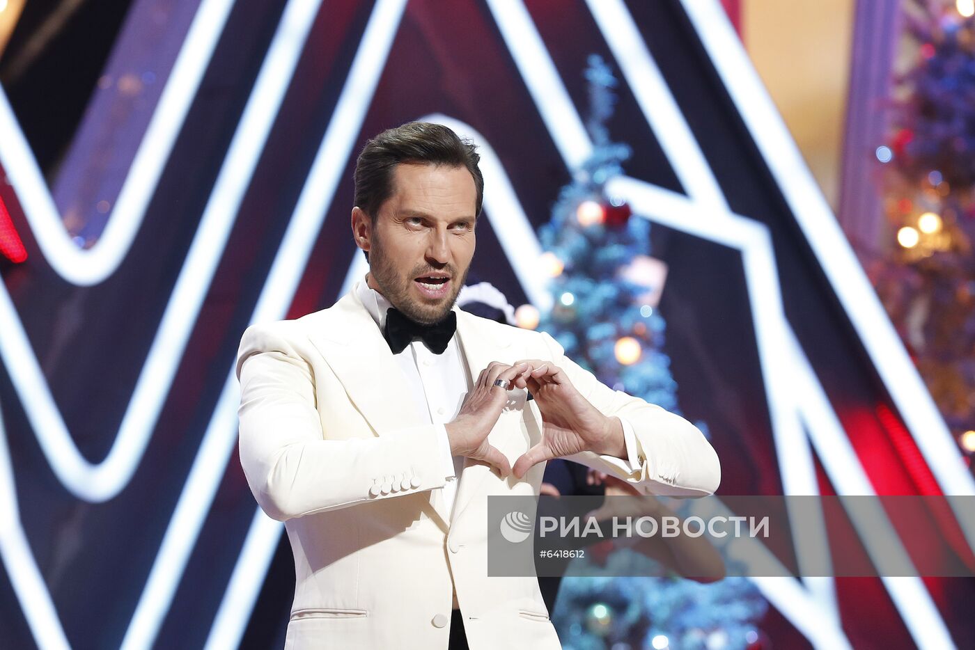 Съемки программы "Новогодний голубой огонек" на телеканале "Россия 1"