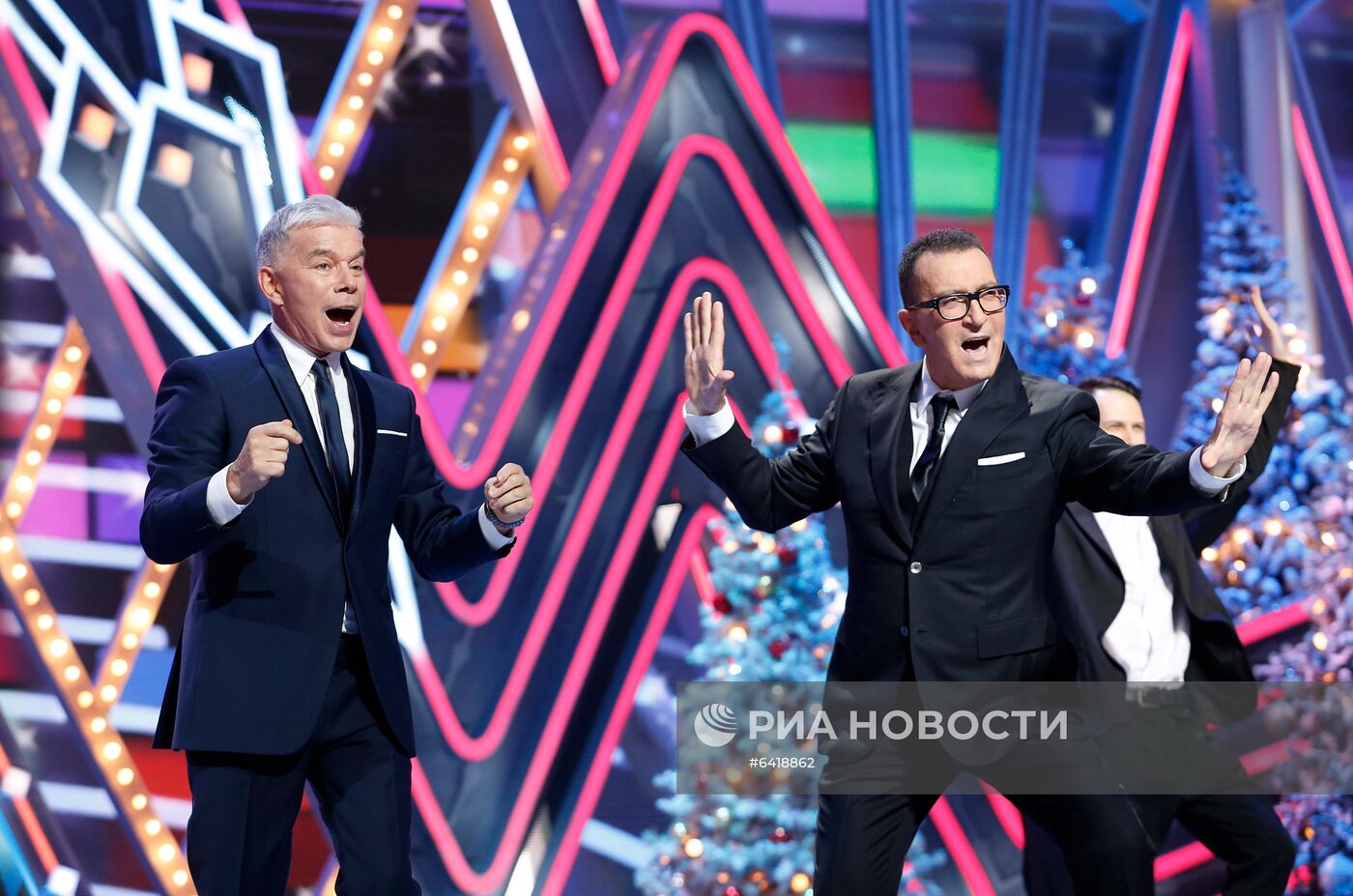 Съемки программы "Новогодний голубой огонек" на телеканале "Россия 1"