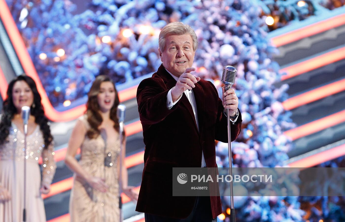 Съемки программы "Новогодний голубой огонек" на телеканале "Россия 1"