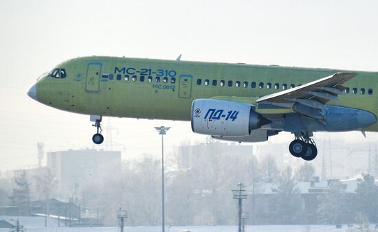 Первый полет  МС-21-310 с новыми российскими двигателями  Первый полет  МС-21-310 с новыми российскими двигателями 