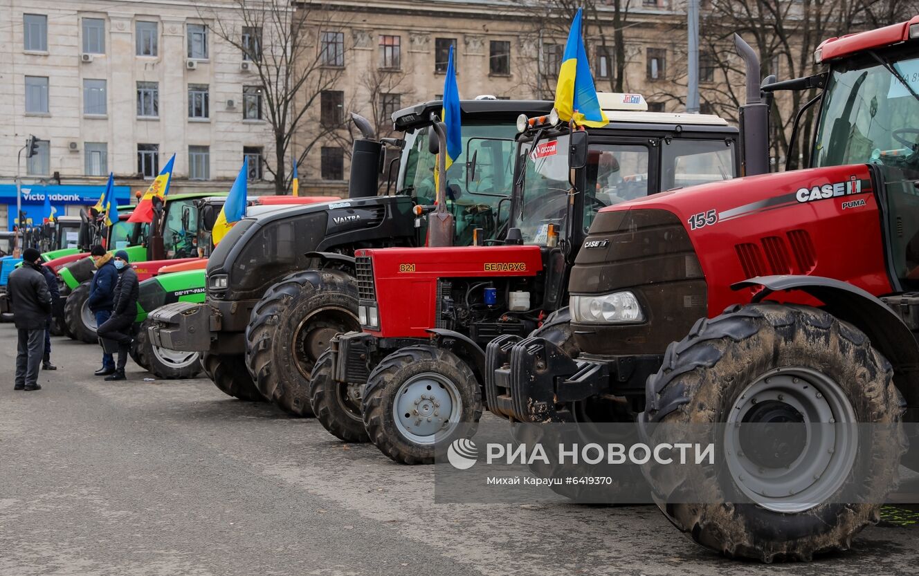 Акция протеста фермеров в Кишиневе