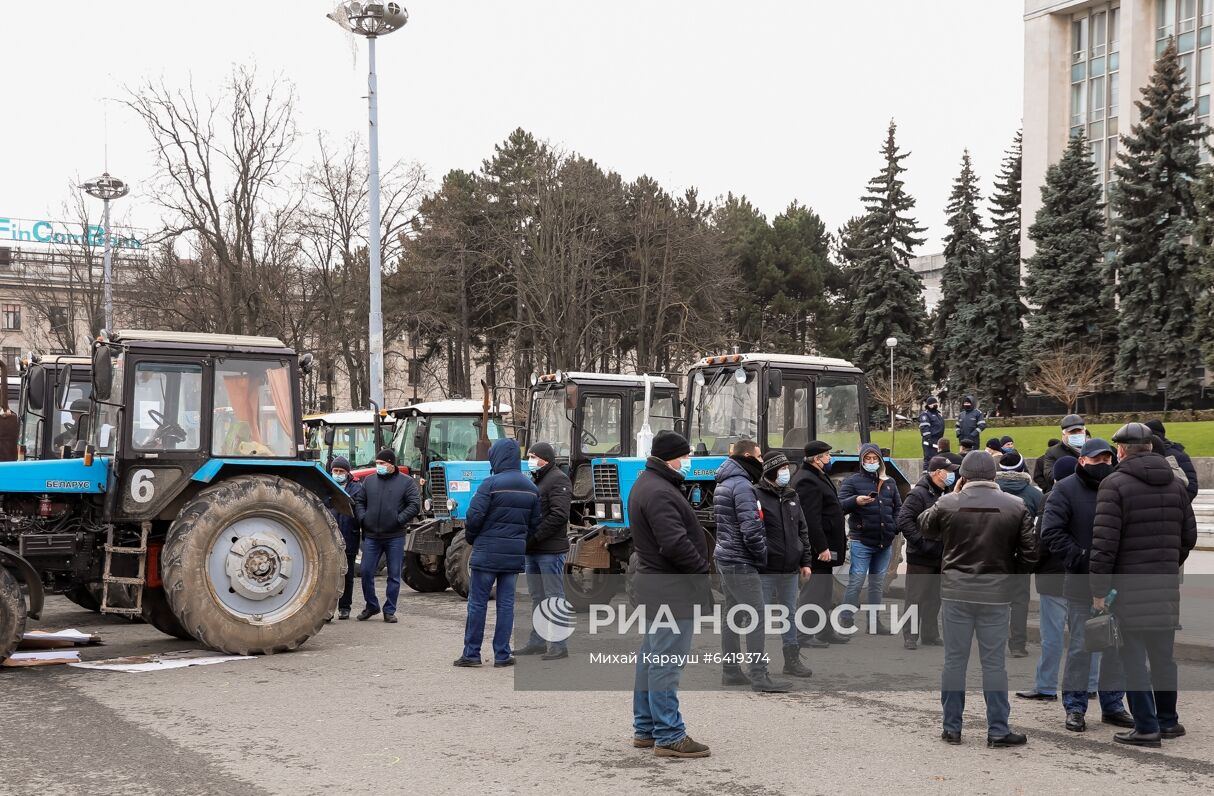 Акция протеста фермеров в Кишиневе