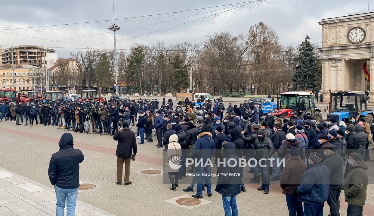 Акция протеста фермеров в Кишиневе