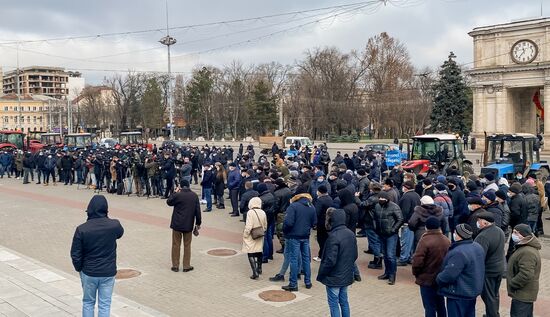 Акция протеста фермеров в Кишиневе