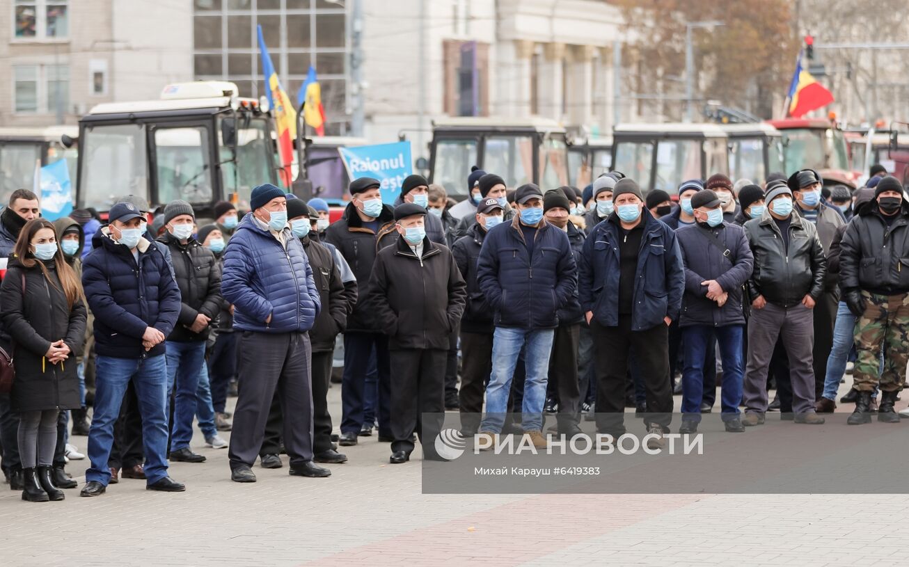 Акция протеста фермеров в Кишиневе