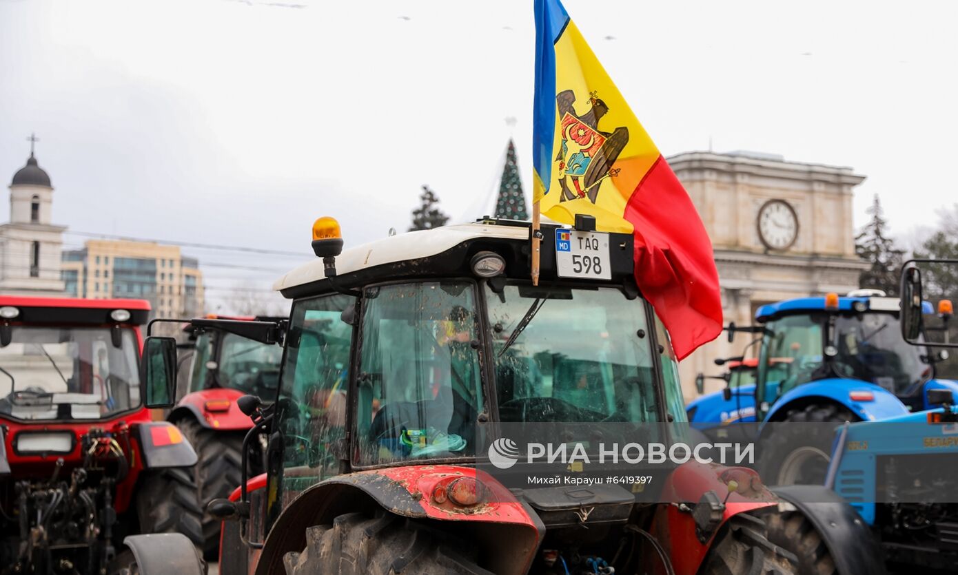 Акция протеста фермеров в Кишиневе