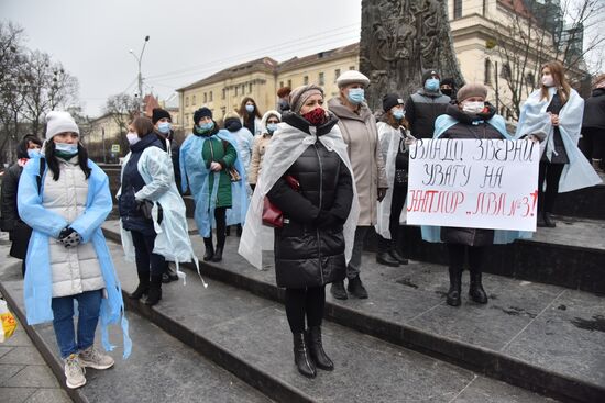 Акция протеста врачей на Украине