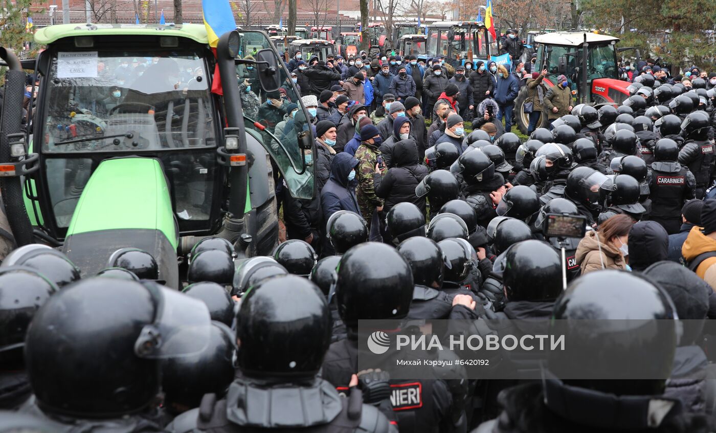 Акция протеста фермеров в Кишиневе