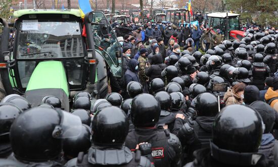 Акция протеста фермеров в Кишиневе