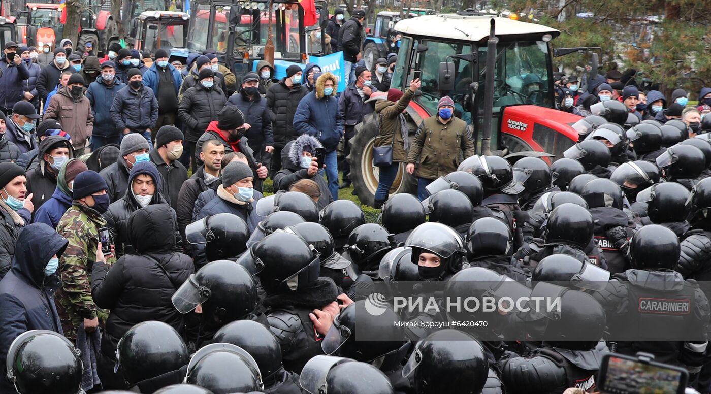 Акция протеста фермеров в Кишиневе