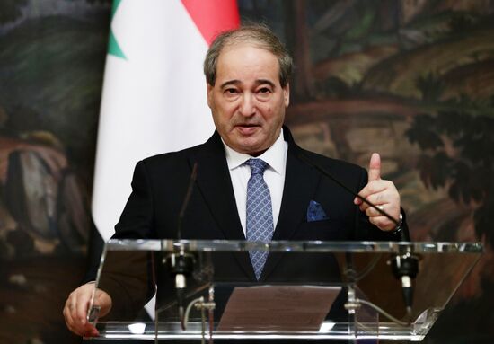 Встреча глав МИД РФ и Сирии С. Лаврова и  Ф. Микдада