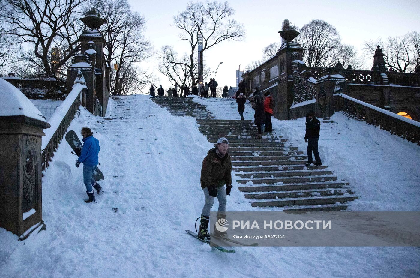 Снегопад в Нью-Йорке