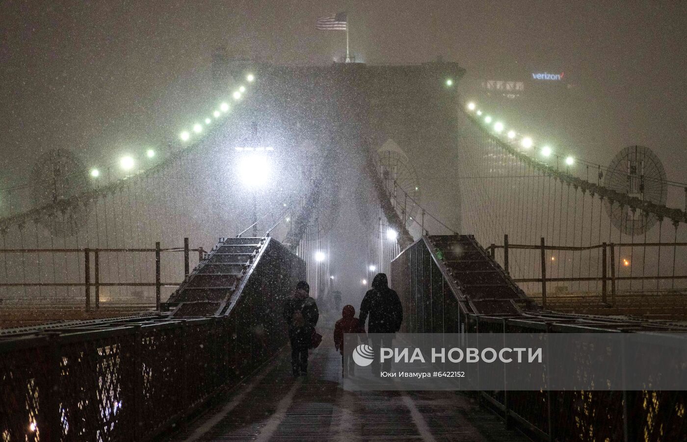 Снегопад в Нью-Йорке