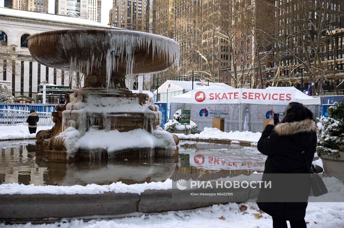 Снегопад в Нью-Йорке