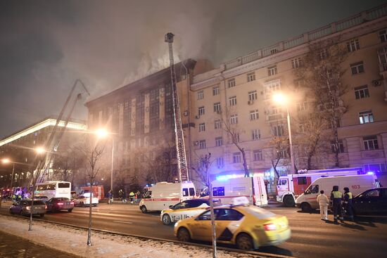 Пожар в здании Мосгоргеотреста