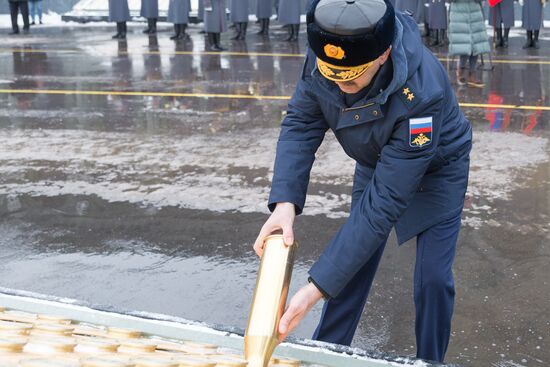 Церемония закладки капсул в военно-мемориальном комплексе "Дорога памяти"