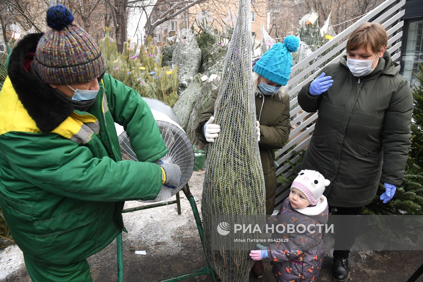 Открытие елочных базаров в Москве 