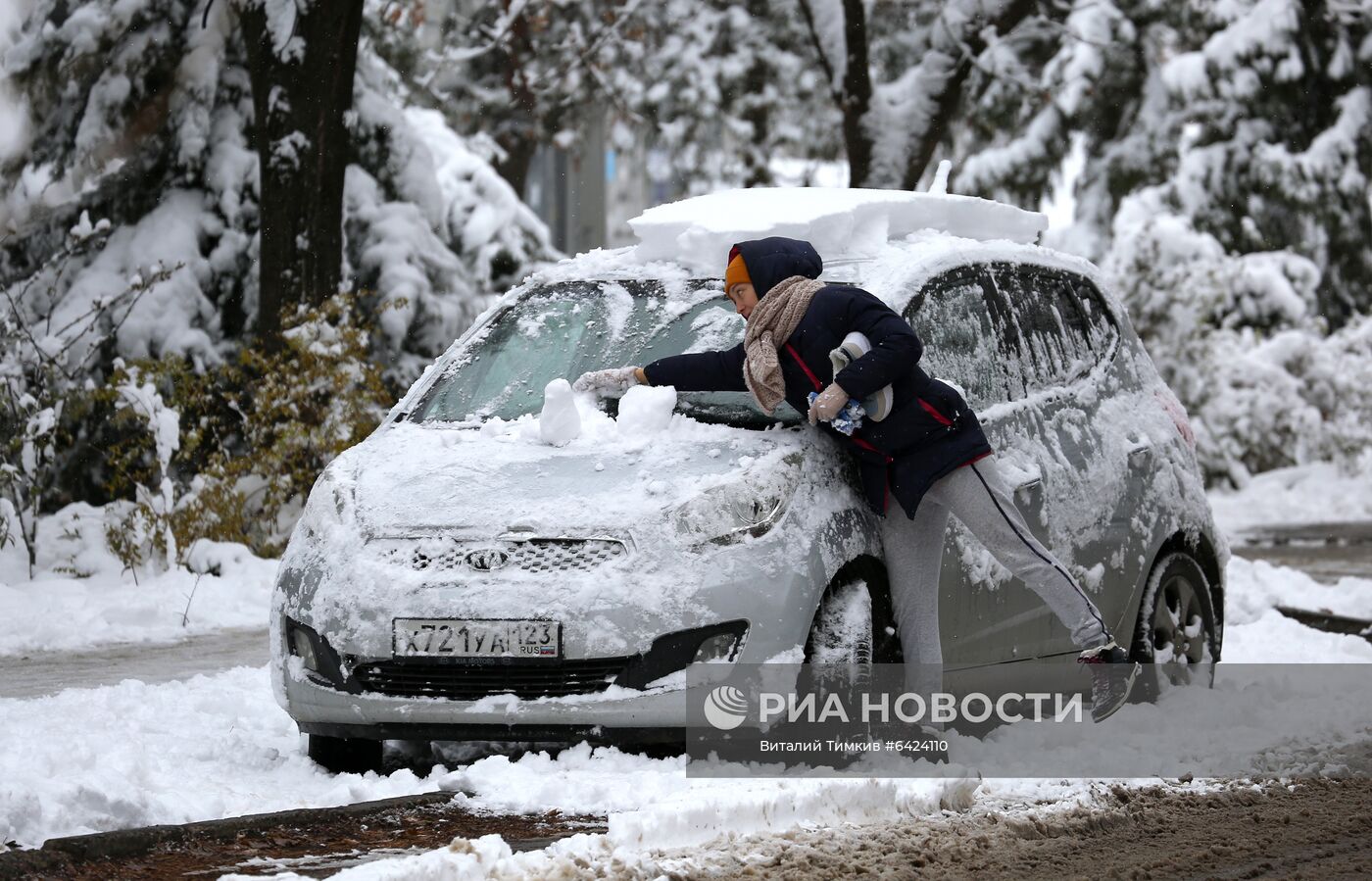 Снегопад в Краснодарском крае